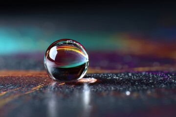 Water droplet and glitch distortion with high-speed sync lighting and space for text