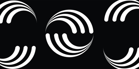 Abstract rotated lines in circle form as background. Design element for prints, logo, sign, symbol and textile pattern