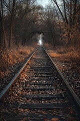 Obraz premium The desolate scene on abandoned railway tracks