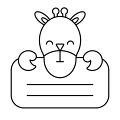 Name Tag Cute Character Animal Illustrations