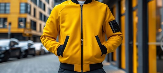 Comfort selfexpression varsity jacket mockup folded neatly highlighting blank space logos patches versatile branding