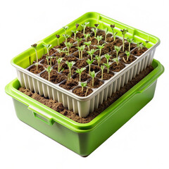 Plastic seed starter tray with multiple compartments for sprouting plants