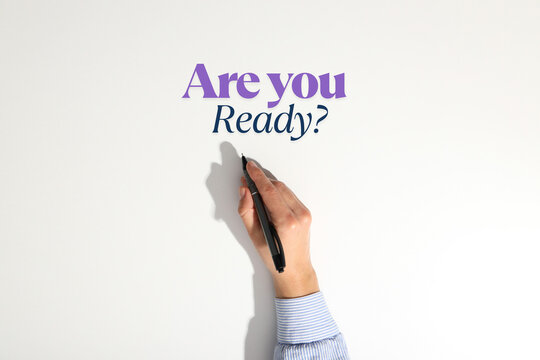 Job interview, A hand is writing the question Are you Ready? emphasizing the importance of readiness for job interviews and the application process