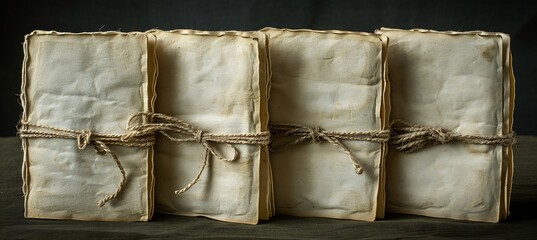 Folded mindfulness greeting card mockup ribbon accents promoting selfcare with clean areas for personal or uplifting messages