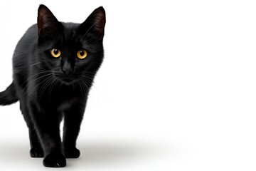 Isolated clipart of a black cat in PNG format for various design uses.