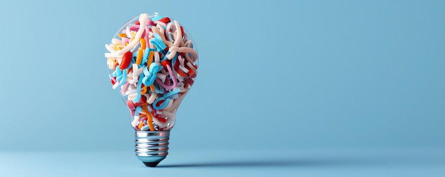 Conceptual art of imagination turning into form, creation, innovation