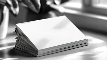 Professionalism simplicity business card mockup stack of minimalist cards on a plain background leaving clean open space for branding and contact details