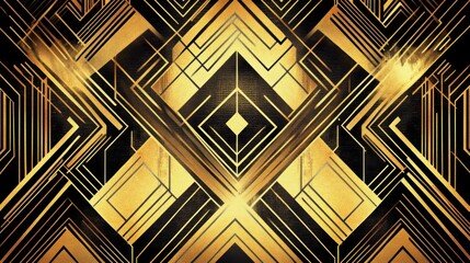 Art Deco Gold Geometric Pattern