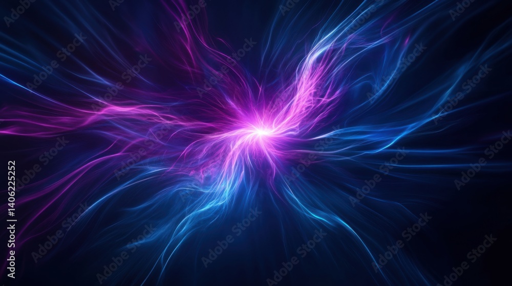Aufkleber abstract colorful light trails in dark space creating a mesmerizing illusion of energy and motion