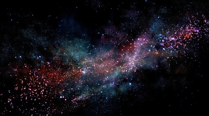 Fototapeta premium Starry night sky. Colourful galaxy space. Glowing stars in the night. New Year, Christmas and celebration background concept. 