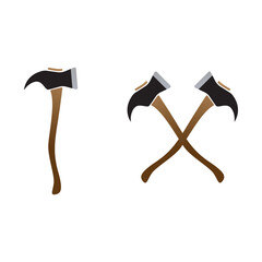  Axe Crossed Firefighter wooden axes logo