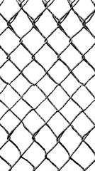 Fototapeta premium Seamless Chain Link Fence, Metal Wire Mesh, White Background Pattern, Industrial Texture