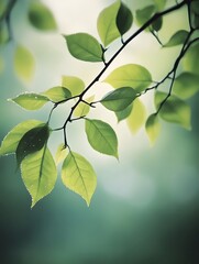 Naklejka premium Fresh and verdant tea gardens in the drizzle during the Grain Rain season