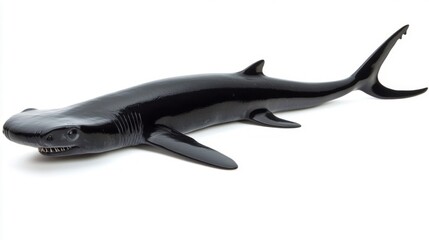 Obraz premium Black Shark Closeup on White Background
