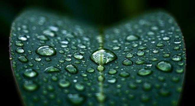 water drops on green leaf