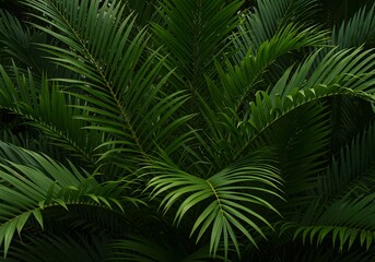 Fototapeta premium Dark tropical leaves background,jungle leaf banner for cover or wallpaper design. ai generated, generated ai 