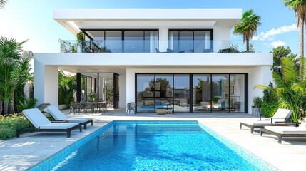 Luxury Modern Villa with Pool and Tropical Garden