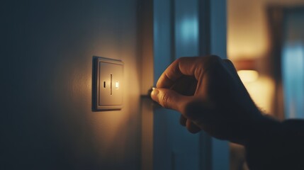 Electrician repairing a light switch in a living room. Featuring electrical repair and home maintenance