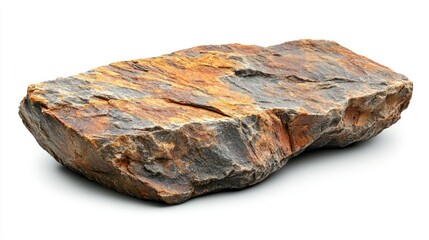 Rectangular rock, isolated on white background, for design