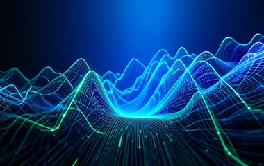 Blue wavelength background image, digital, space, light, line, banner texture advertising poster