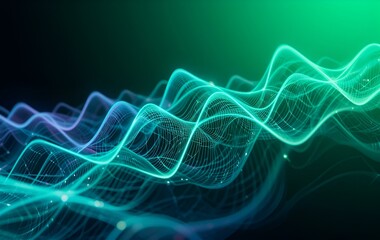 Green Curved Background Image, Digital, Space, Light, Line, Wavelength, Banner Texture Advertising Poster