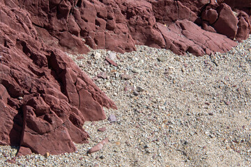 Red stone meets desert sand