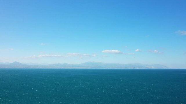 The transparency of the Ionian Sea in Europe, Greece, Peloponnese, towards Corinth, in summer, on a sunny day.&nbsp;
