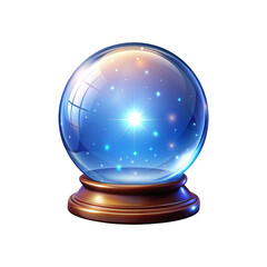 Magic crystal ball illustration isolated on a transparent background