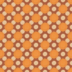 classic orange polka dots seamless pattern. vintage textured surface pattern design for fabric, textile, wallpaper, wrapping paper, and print