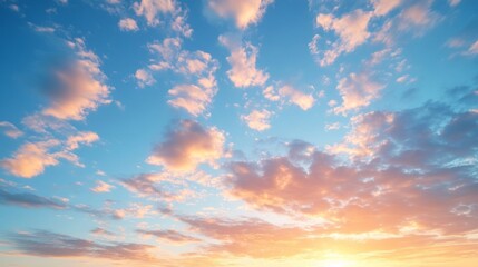 Sunset Sky with Pink and Orange Clouds
