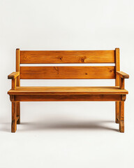 A rustic wooden bench, perfect for gardens or cozy outdoor spaces, inviting relaxation and comfort.