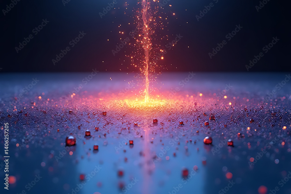 Aufkleber abstract background artwork dynamic sparkling eruption in digital environment