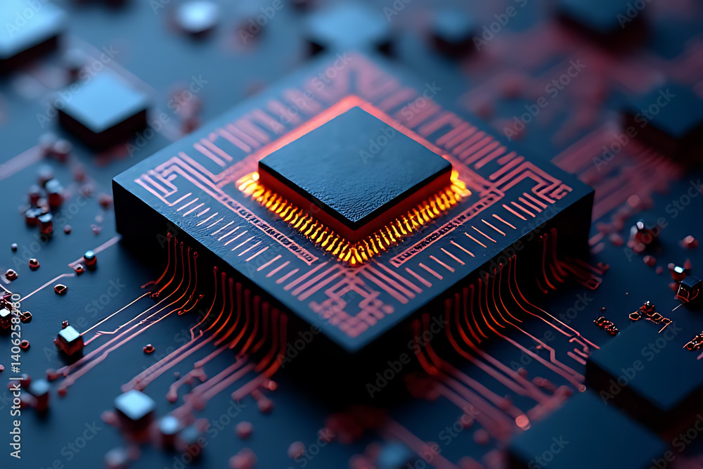 Aufkleber exploring advanced semiconductor technology tech lab digital image futuristic close-up innovation