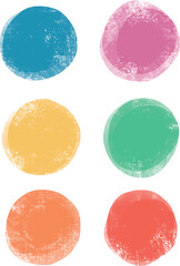 colorful round crayon brush hand drawn elements. childish grunge textured frames collection for kids decoration