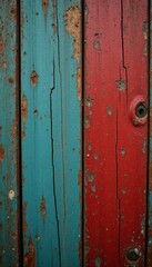 Weathered wood overlay with cracks and crevices, cracked, worn leather