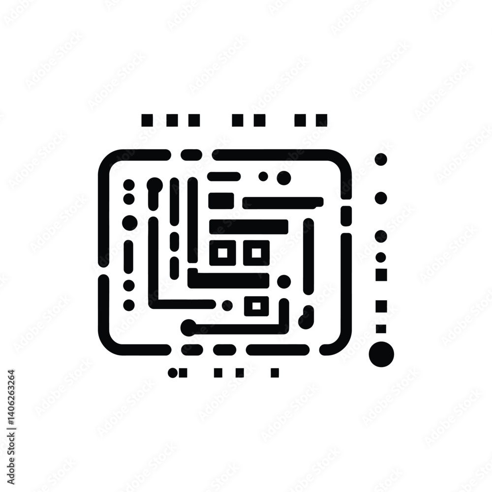 Poster abstract geometric structure in black on transparent background minimalist design