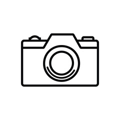 Camera Outline Icon with Transparent Background, Photographic Device Design