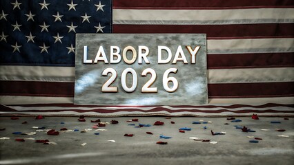 Labor Day 2026 Celebration with American Flag 