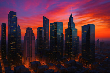 City at night | Highrise buildings