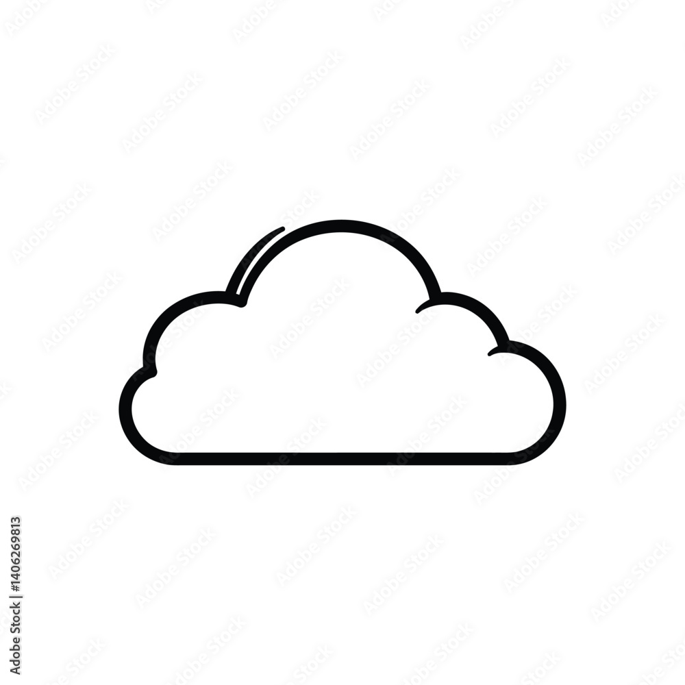 Aufkleber isolated cloud icon on a transparent background showing a simple and clear outline