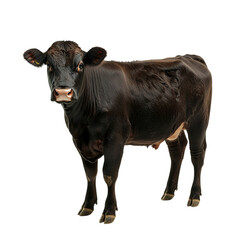 Black calf with studio shot, and farm animal.