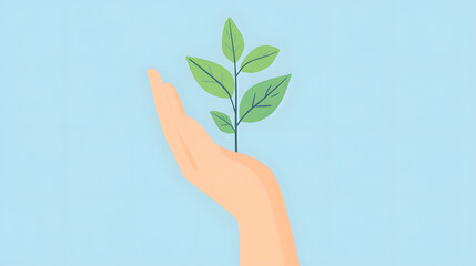 hand holding green plant
