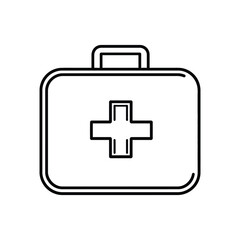Obraz premium Medical Kit Outline Icon on Transparent Background First Aid Emergency Symbol