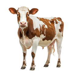 Fototapeta premium Brown and White Cow Portrait. (12)