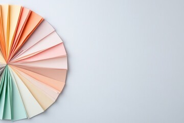 Pastel colors palette swatches minimalist arrangement fanned design background