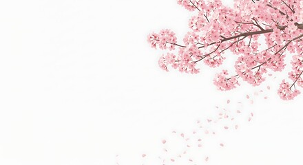 Delicate Pink Cherry Blossoms: A Serene Springtime Illustration