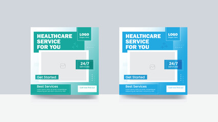 Medical healthcare social media post hospital clinic banner cover Instagram post medical template