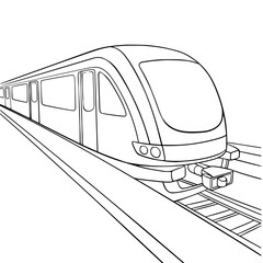 Subway Train Coloring Page - Cartoon Transport for Kids