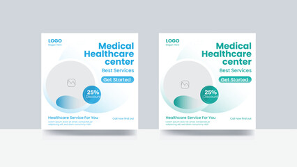 Medical healthcare hospital clinic banner social media cover Instagram  post template 