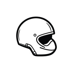 Naklejka premium Isolated Retro Motorcycle Helmet Icon Outline Art on Transparent Background